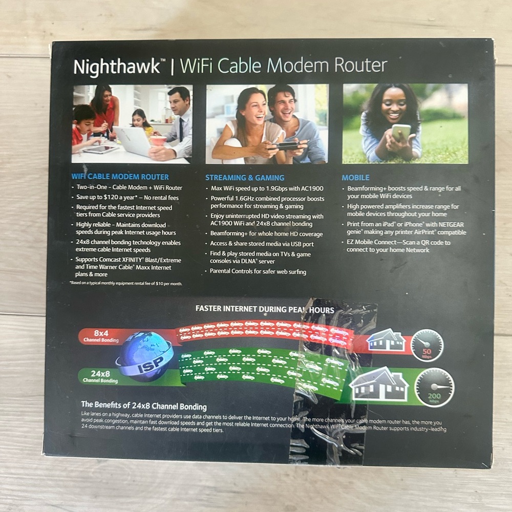 Netgear C6900 AC1900 Nighthawk Wifi Cable Modem Router - Picture 3 of 4